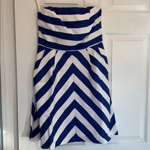 Blue and white dress